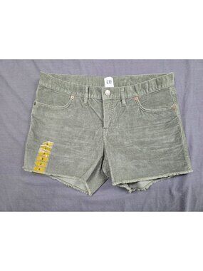 Gap Olive Green Womens Frayed Hem Denim Shorts Size 8 NEW